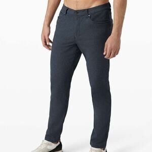Lululemon ABC Pant Slim Tech Canvas Heathered Deep Navy Men's Size 40 x 29 EUC